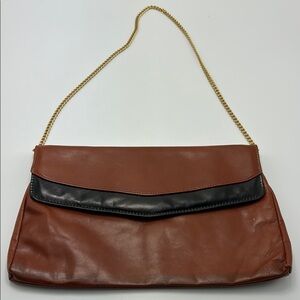 Women's Crossbody Clutch Bag Elegant Brown Black Chain Shoulder Bag